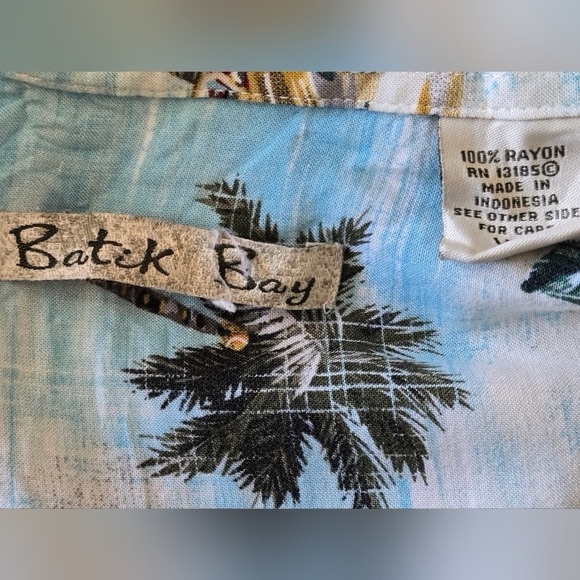 Batck Bay Tropical Palm Tree Button-Up Mens  Xxl Short Sleeve Shirt - Picture 5 of 9